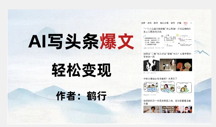 暴力拆解AI写头条爆文，轻松日入500+-瀚海资源库