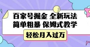 百家号掘金，全新玩法，简单粗暴，保姆式教学，轻松月入过万【揭秘】-瀚海资源库