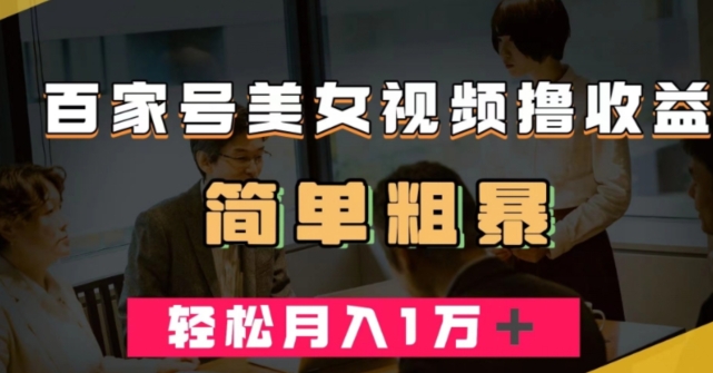 百家号美女视频撸收益，几分钟一条视频，轻松月入万元【揭秘】-瀚海资源库