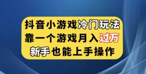 抖音小游戏冷门玩法，靠一个游戏月入过万，新手也能轻松上手【揭秘】-瀚海资源库