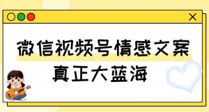 视频号情感文案,真正大蓝海,简单操作,新手小白轻松上手(教程+素材)【揭秘】-瀚海资源库