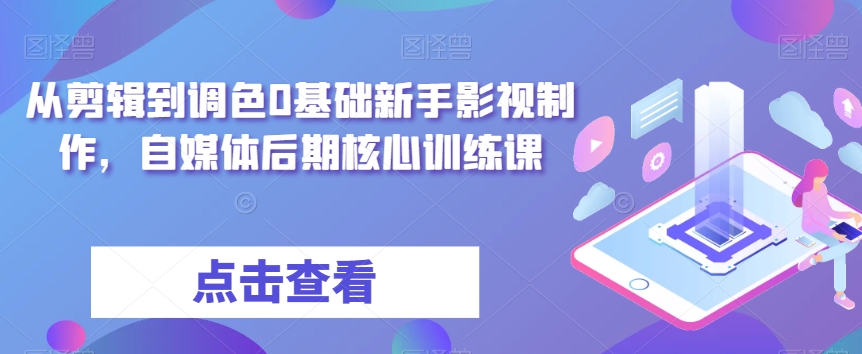 从剪辑到调色0基础新手影视制作，自媒体后期核心训练课-瀚海资源库