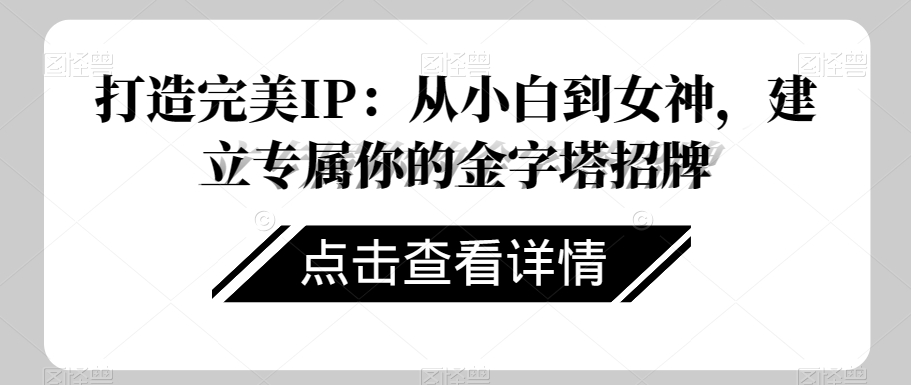 打造完美IP：从小白到女神，建立专属你的金字塔招牌-瀚海资源库