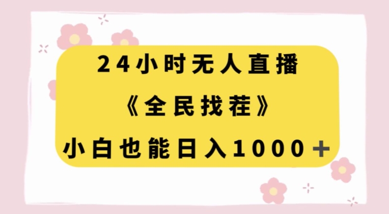 24小时无人直播，全民找茬，小白也能日入1000+【揭秘】-瀚海资源库