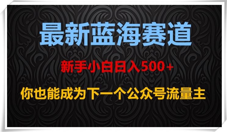 最新蓝海赛道，新手小白日入500+，你也能成为下一个公众号流量主【揭秘】-瀚海资源库