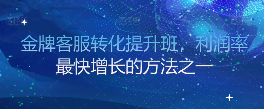金牌客服转化提升班，利润率最快增长的方法之一-瀚海资源库