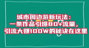 城市周边游新玩法：一条作品引爆80+流量，引流大赚100W的秘诀在这里【揭秘】-瀚海资源库