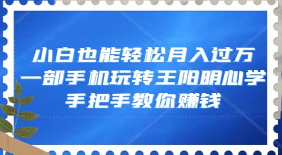 小白也能轻松月入过万，一部手机玩转王阳明心学，手把手教你赚钱【揭秘】-瀚海资源库