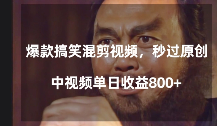 爆款搞笑混剪视频，百分百过原创，单日中视频播放收益800+【揭秘】-瀚海资源库