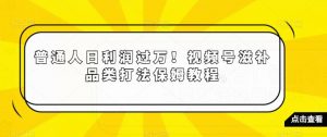 普通人日利润过万！视频号滋补品类打法保姆教程【揭秘】-瀚海资源库