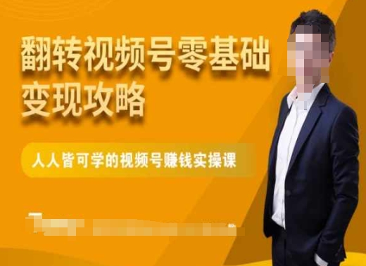 微信视频号零基础变现攻略，人人皆可学的视频号赚钱实操课-瀚海资源库