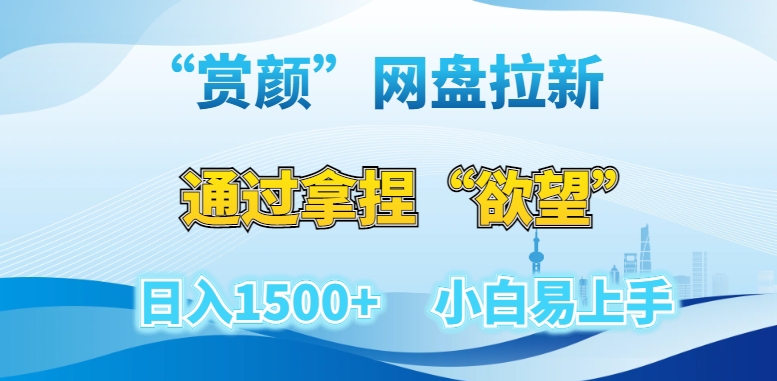 “赏颜”网盘拉新赛道，通过拿捏“欲望”日入1500+，小白易上手【揭秘】-瀚海资源库