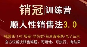 爆款!销冠训练营3.0之顺人性销售法,全方位解决销售难题、可落地、可执行、有结果-瀚海资源库