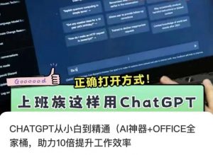 CHATGPT从小白到精通,AI神器+OFFICE全家桶,助力10倍提升工作效率-瀚海资源库