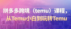 拼多多跨境（temu）课程，从Temu小白到玩转Temu-瀚海资源库