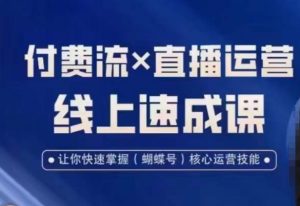 视频号付费流实操课程,付费流✖️直播运营速成课,让你快速掌握视频号核心运营技能-瀚海资源库