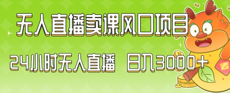 2024最新玩法无人直播卖课风口项目，全天无人直播，小白轻松上手【揭秘】-瀚海资源库