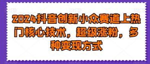 2024抖音创新小众赛道上热门核心技术,超级涨粉,多种变现方式【揭秘】-瀚海资源库
