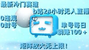 最新冷门赛道，b站24小时无人直播，0违规0封号，单号每日躺赚100＋，矩阵放大无上限【揭秘】-瀚海资源库