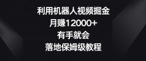 利用机器人视频掘金,月赚12000+,有手就会,落地保姆级教程【揭秘】-瀚海资源库