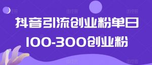 抖音引流创业粉单日100-300创业粉【揭秘】-瀚海资源库