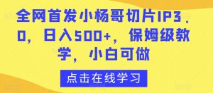 全网首发小杨哥切片IP3.0,日入500+,保姆级教学,小白可做【揭秘】-瀚海资源库