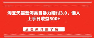 淘宝天猫蓝海类目暴力赔付3.0，懒人上手日收益500+【仅揭秘】-瀚海资源库