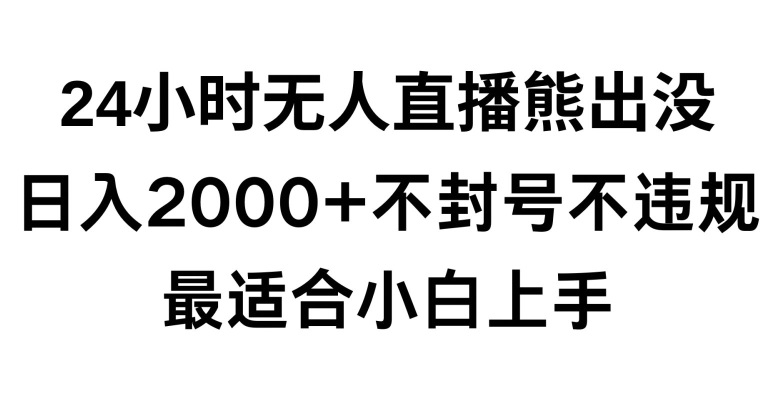 快手24小时无人直播熊出没，不封直播间，不违规，日入2000+，最适合小白上手，保姆式教学【揭秘】-瀚海资源库