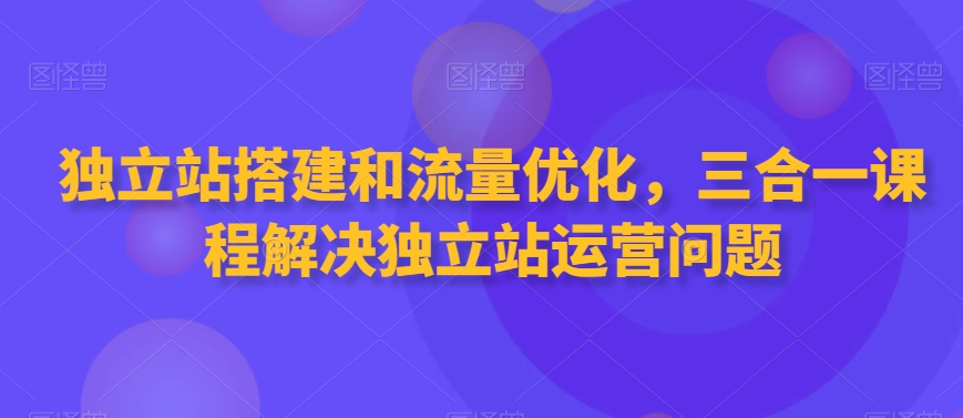 独立站搭建和流量优化，三合一课程解决独立站运营问题-瀚海资源库