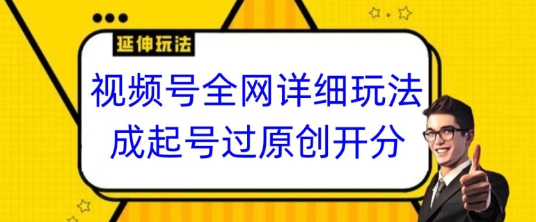 视频号全网最详细玩法，起号过原创开分成，单号日入300+【揭秘】-瀚海资源库
