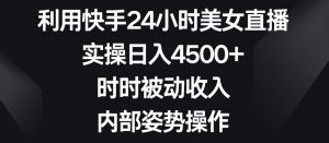 利用快手24小时美女直播,实操日入4500+,时时被动收入,内部姿势操作【揭秘】-瀚海资源库