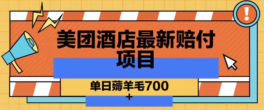 美团酒店最新赔付项目，单日薅羊毛700+【仅揭秘】-瀚海资源库