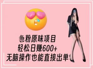 男粉原味项目，轻松日赚800+，无脑操作也能直接出单【揭秘】-瀚海资源库