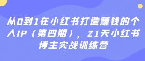 从0到1在小红书打造赚钱的个人IP（第四期），21天小红书博主实战训练营-瀚海资源库