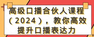 高级口播合伙人课程(2024),教你高效提升口播表达力-瀚海资源库
