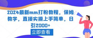2024最新mm打粉教程，保姆教学，直接实操上手简单，日引2000+【揭秘】-瀚海资源库