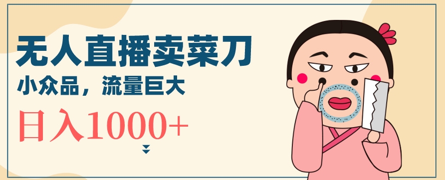 无人冷门品直播新玩法，通过卖菜刀日入1000+【揭秘】-瀚海资源库