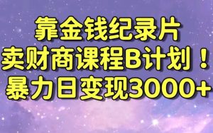 财经纪录片联合财商课程的变现策略,暴力日变现3000+,喂饭级别教学【揭秘】-瀚海资源库