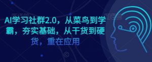 AI学习社群2.0,从菜鸟到学霸,夯实基础,从干货到硬货,重在应用-瀚海资源库