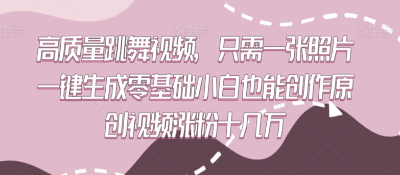 高质量跳舞视频，只需一张照片一键生成零基础小白也能创作原创视频涨粉十几万【揭秘】-瀚海资源库