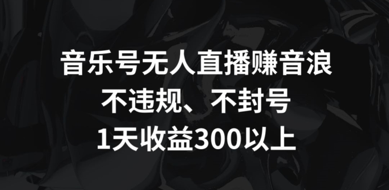 音乐号无人直播赚音浪，不违规、不封号，1天收益300+【揭秘】-瀚海资源库