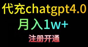 代充chatgpt4，日入500+，精准引流，暴力变现【揭秘】-瀚海资源库