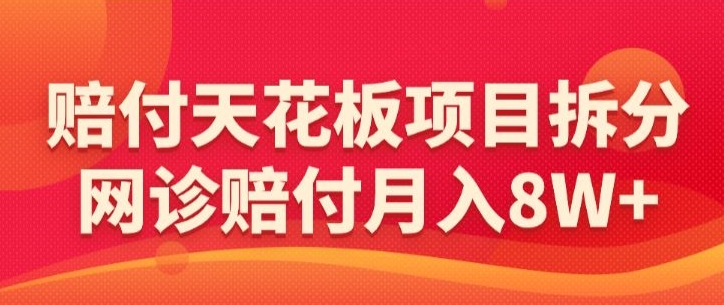 赔付天花板项目拆分，网诊赔付月入8W+-【仅揭秘】-瀚海资源库