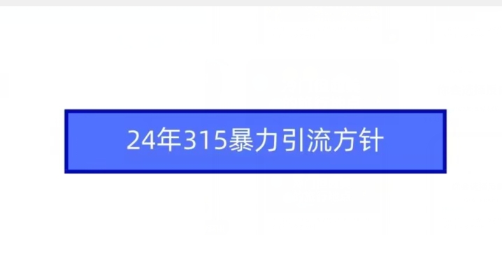 24年315暴力引流方针-瀚海资源库