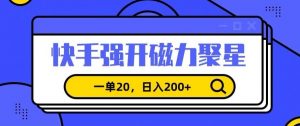 信息差赚钱项目，快手强开磁力聚星，一单20，日入200+【揭秘】-瀚海资源库