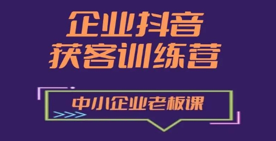 企业抖音营销获客增长训练营，中小企业老板必修课-瀚海资源库