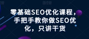 零基础SEO优化课程，手把手教你做SEO优化，只讲干货-瀚海资源库