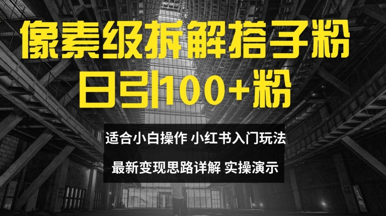 像素级拆解搭子粉，日引100+，小白看完可上手，最新变现思路详解【揭秘】-瀚海资源库