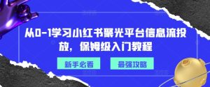 从0-1学习小红书聚光平台信息流投放,保姆级入门教程-瀚海资源库