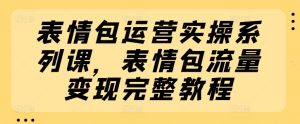 表情包运营实操系列课，表情包流量变现完整教程-瀚海资源库